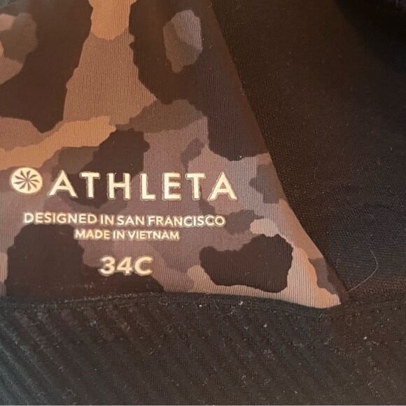 Athleta Gray and Black Sports Bra with Racerback Design - Picture 4 of 4